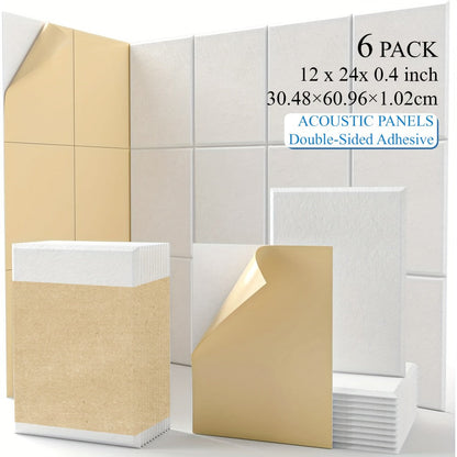 Acoustic Wall Panel, White 6 Pieces, 12pcs, 6/12pcs, High for Reducing Room Reflections In detail image - detail view 3