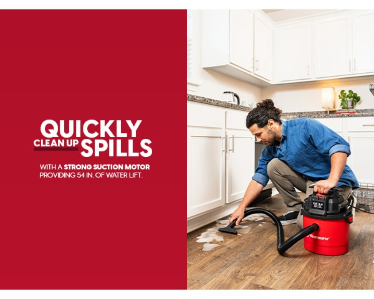 Wet Dry Vacuum Cleaner 2.5 Gallon Shop Vac, Vacmaster 2 Peak HP with Blower Function, Wall Mount & On-Board Storage for Garage