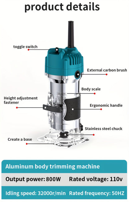 Power Tools Shi Tu Electric Wood Router and Edge Trimmer with Adjustable Speed and Accessory Bundle Options