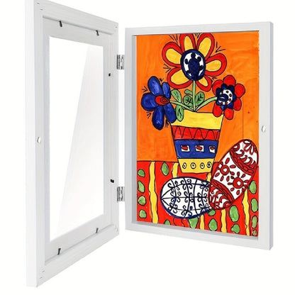Kids Artwork Frames Front Opening Changeable 8.5x11 Inch Children Art Display Picture Frame for Drawing Crafts Photos Holds 130 Pieces Wood