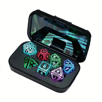 Glowing DnD Dice Set with Wireless Rechargeable Charging Case with the Listed Color, Size or Set Options for Everyday Use