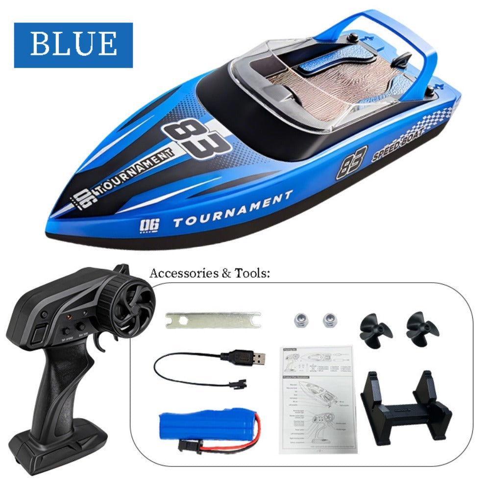 Remote Control Speedboat 25KM/H with Auto Flip Reset Night Light & Low with the Listed Color, Size or Set Options for Everyday Use