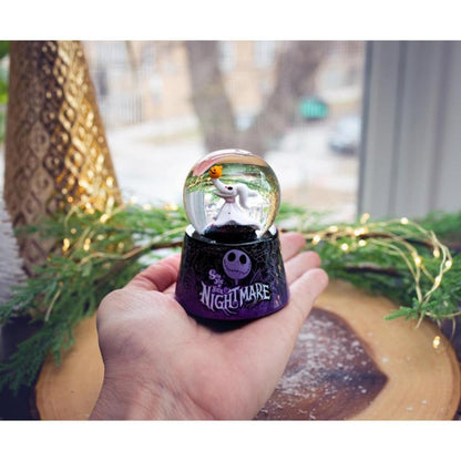 Nightmare Before Christmas Zero Light-Up Snow Globe, Disney Jack Skellington Dog Mini Collectible Snow Globe 3-Inch