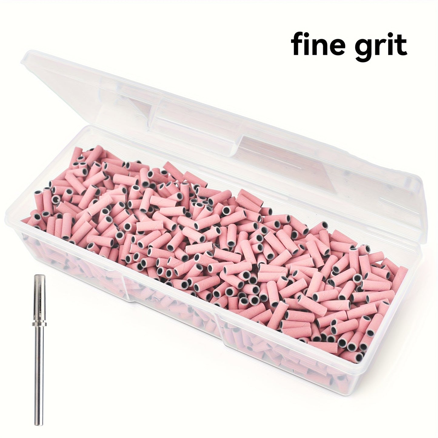 Nail Sanding Bands 1000 Pack with Mandrel Bit – Coarse Medium Fine Grit 3mm Nail Drill Bits for Acrylic Removal