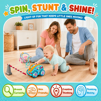 Dump Truck Toy Car with Colorful LED Lights & Music, Auto Rolling Construction Vehicle Toy for Toddlers Kids Ages 2+