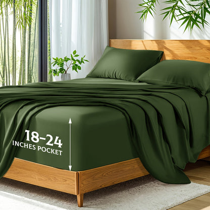 Bamboo Bed Sheets Set Twin Full Queen King for Entryways, Bedrooms and Living Spaces, with the Listed Configuration