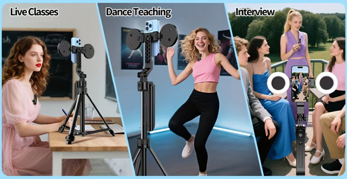 AI Face Tracking Vlogging Kit All-in-One with 70.9 Inch Tripod, LED Fill Light & Microphone