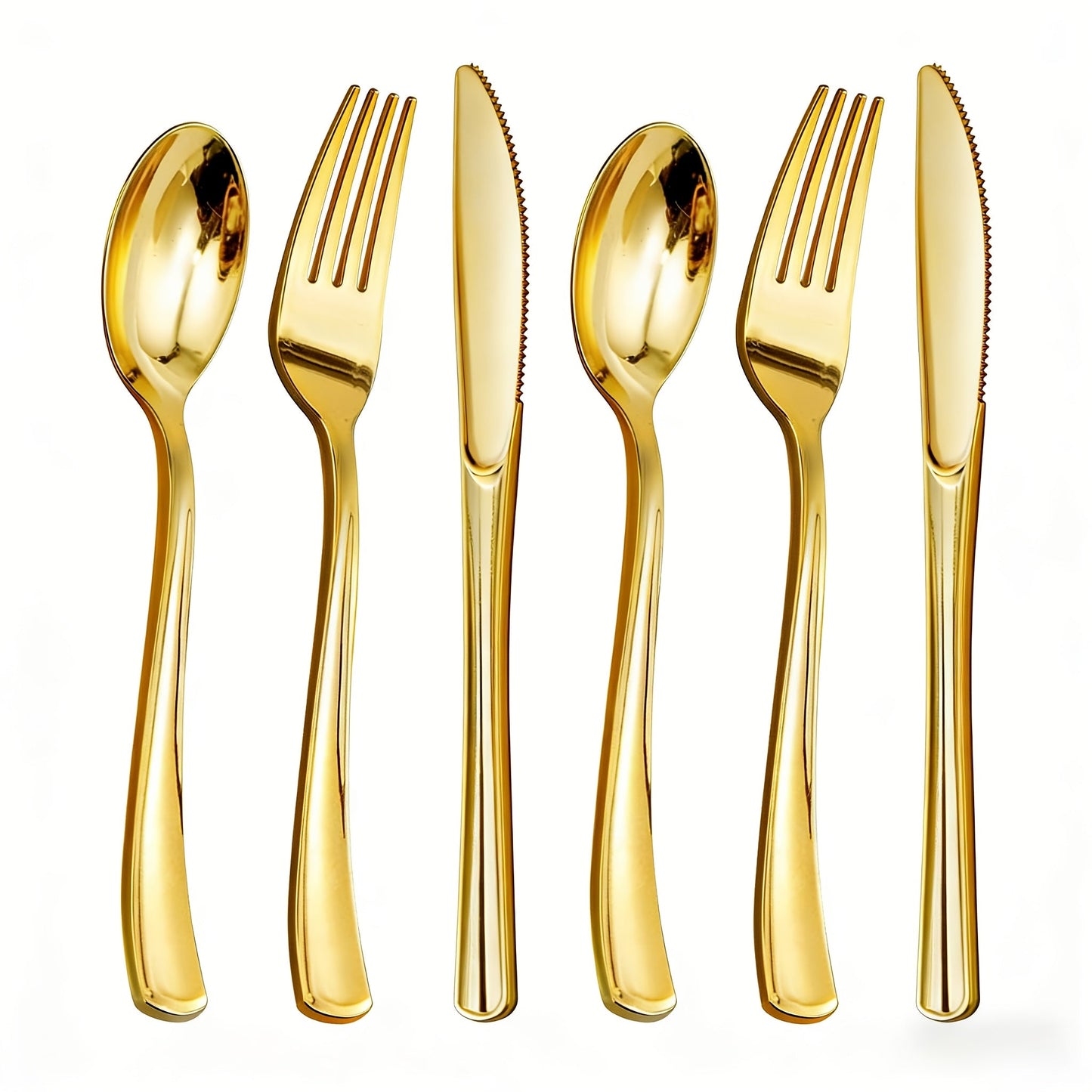 Disposable Plastic Cutlery Set 60pcs Gold & Silver for Entryways, Bedrooms and Living Spaces