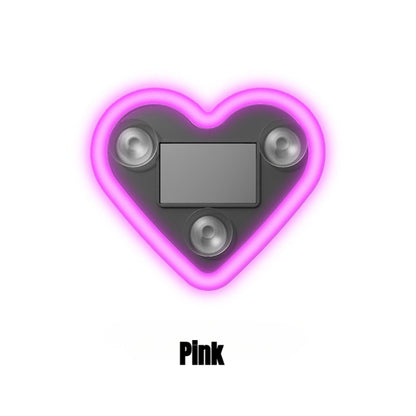 Car Interior Neon Heart Lights Solar USB Rechargeable 5 Lighting Modes Vibration-Sensing Auto On/Off Dashboard Decoration for Cars Trucks