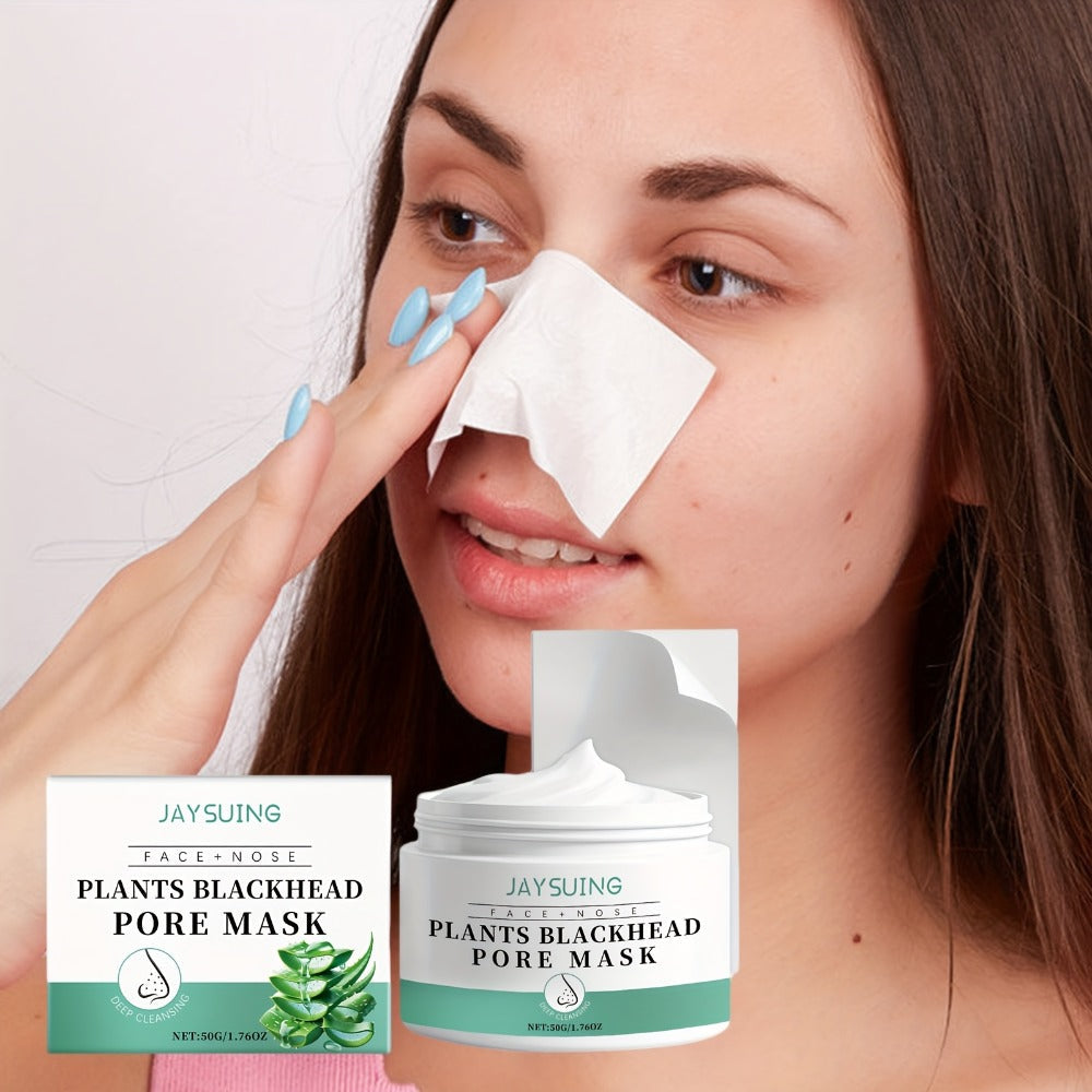 Blackhead Peel-Off Nose Mask 50g with Hyaluronic Acid, Salicylic Acid & Aloe Essence, Deep Pore Cleansing Strips for Smooth Skin