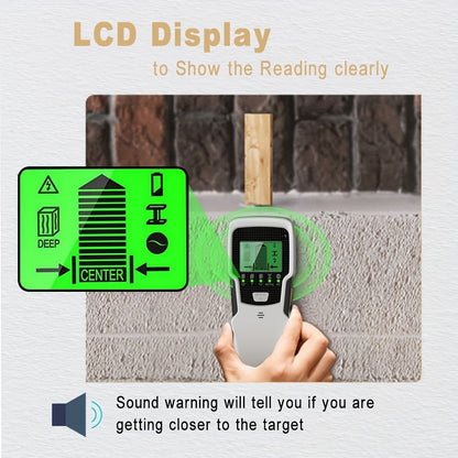 Stud Finder Wall Scanner 5-in-1 Electronic C75, LCD Display Audio Alarm Detects Wood Studs AC Live Wire Metal Pipes Joists