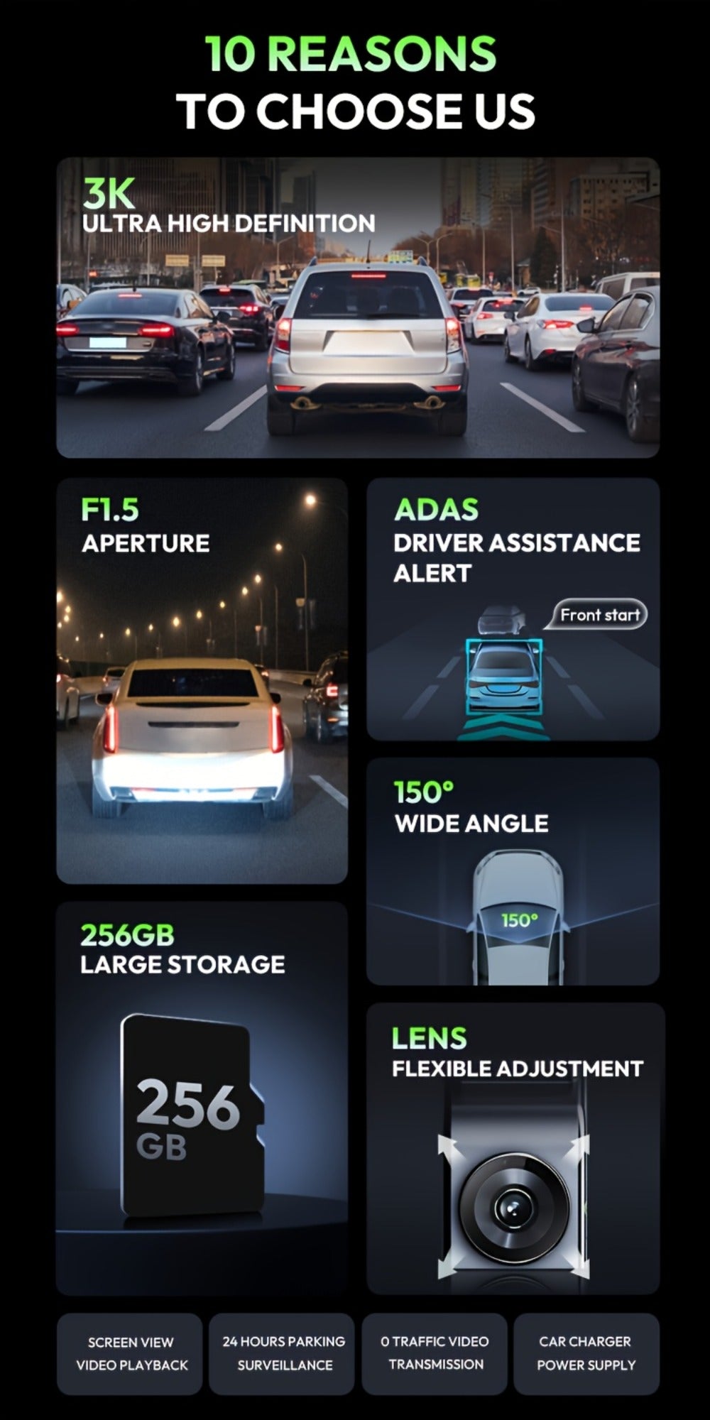 Botslab G300H Pro Dash Camera with 3K Label, Built-In WiFi and GPS, Plus Card or Hardwire Kit Bundles