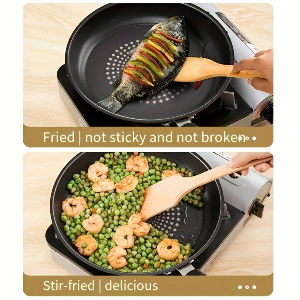 Cast Iron Frying Pan Non-Stick with Lid 9.45 Inch - Powder Coated Skillet Compatible with Induction Gas Electric Stove