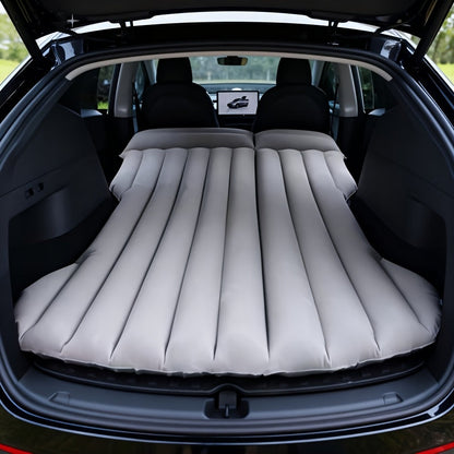 Inflatable Car Bed SUV Air Mattress – Flocked RV Camping Mattress 75"x51" with Storage Bag & Repair Kit | Black, Gray, Beige, Brown