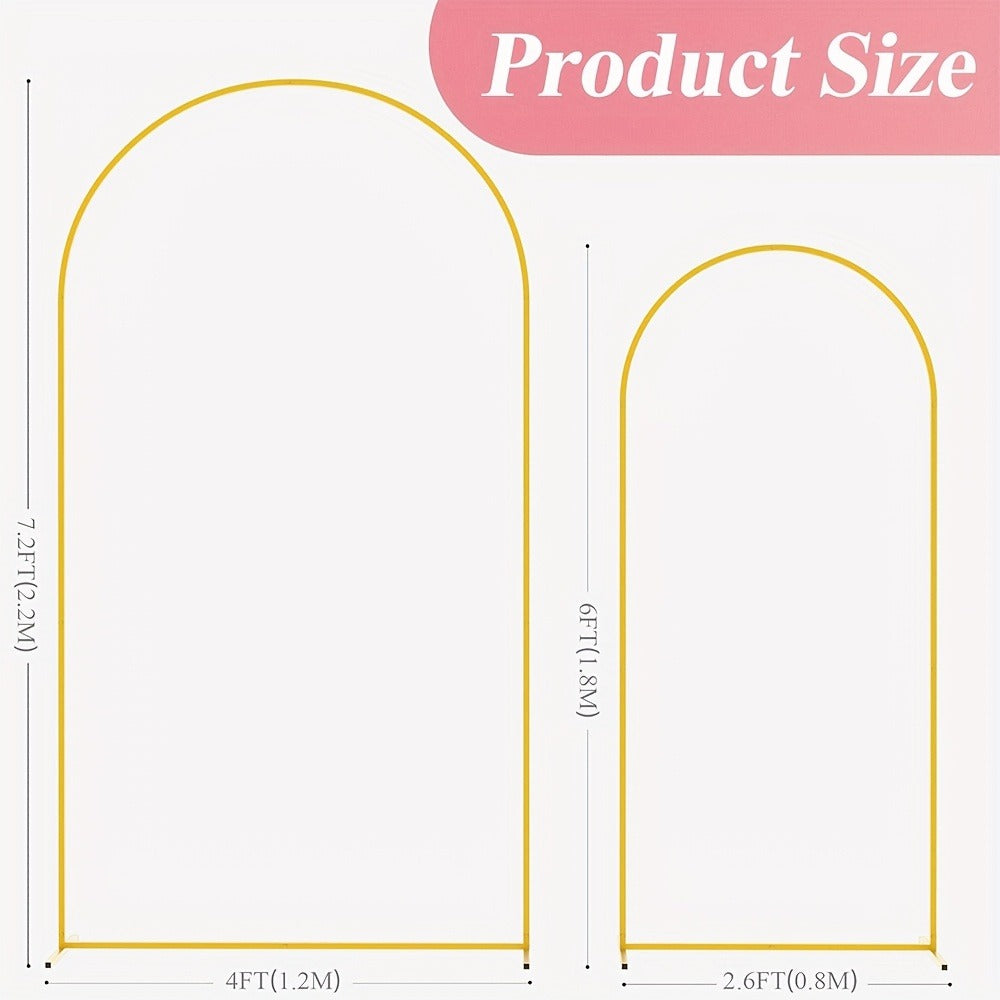 2-Piece Wedding Arch Backdrop Frame Set 7.2FT+6FT Metal Balloon Arch Stand for Wedding for Entryways, Bedrooms and Living Spaces
