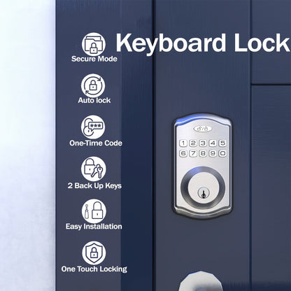Electronic Keypad Deadbolt 3-Pack Keyless Entry Door Lock with 100-Code, Auto Lock, Anti-Peep PIN & Backup Key