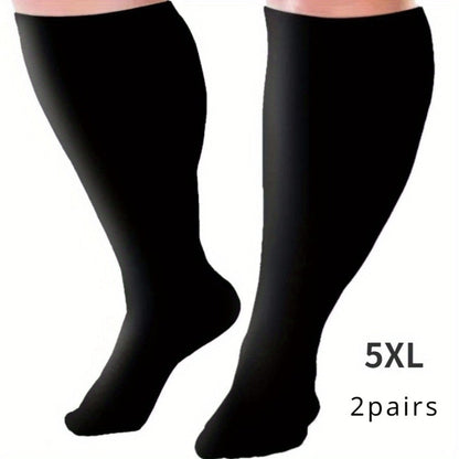 Plus Size Compression Socks 2 Pairs High Elasticity Sports Fitness Oversized Socks for Men for Entryways, Bedrooms and Living Spaces