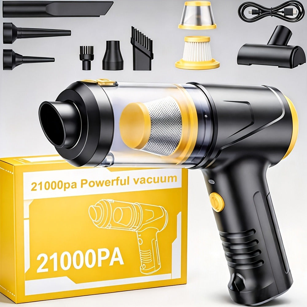 Car Vacuum Cordless 21000Pa Powerful Handheld Wireless 6000mAh USB Rechargeable for Entryways, Bedrooms and Living Spaces