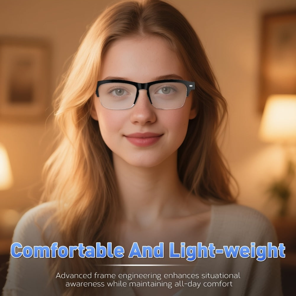 Smart Glasses Photochromic Audio Eyewear with Open-Ear Speaker, Microphone and Metal or Plastic Frames