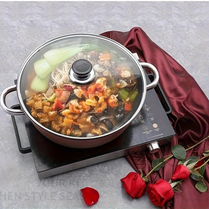 Nonstick Stock Pot with Lid 10 Inch Stone Derived Coating Iron Core Even Heating Induction for Entryways, Bedrooms and Living Spaces
