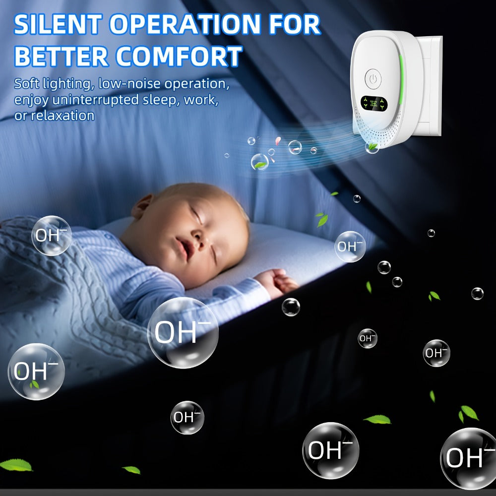 Portable Ozone Air Purifier & Sanitizer, Formaldehyde, Smoke & Dust Eliminator for Home, Office, Car & Bedroom