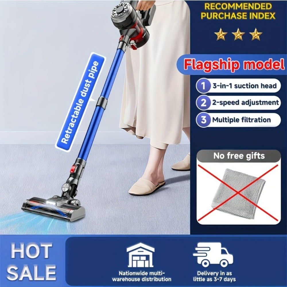 Cordless Vacuum Cleaner with Green Light Indicator for Entryways, Bedrooms and Living Spaces
