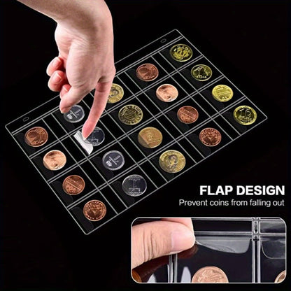 Coin Collection Book with Zipper & Handle 200/320 Pockets – 10/20 Page Coin Storage Album for Currency & Commemorative Coins