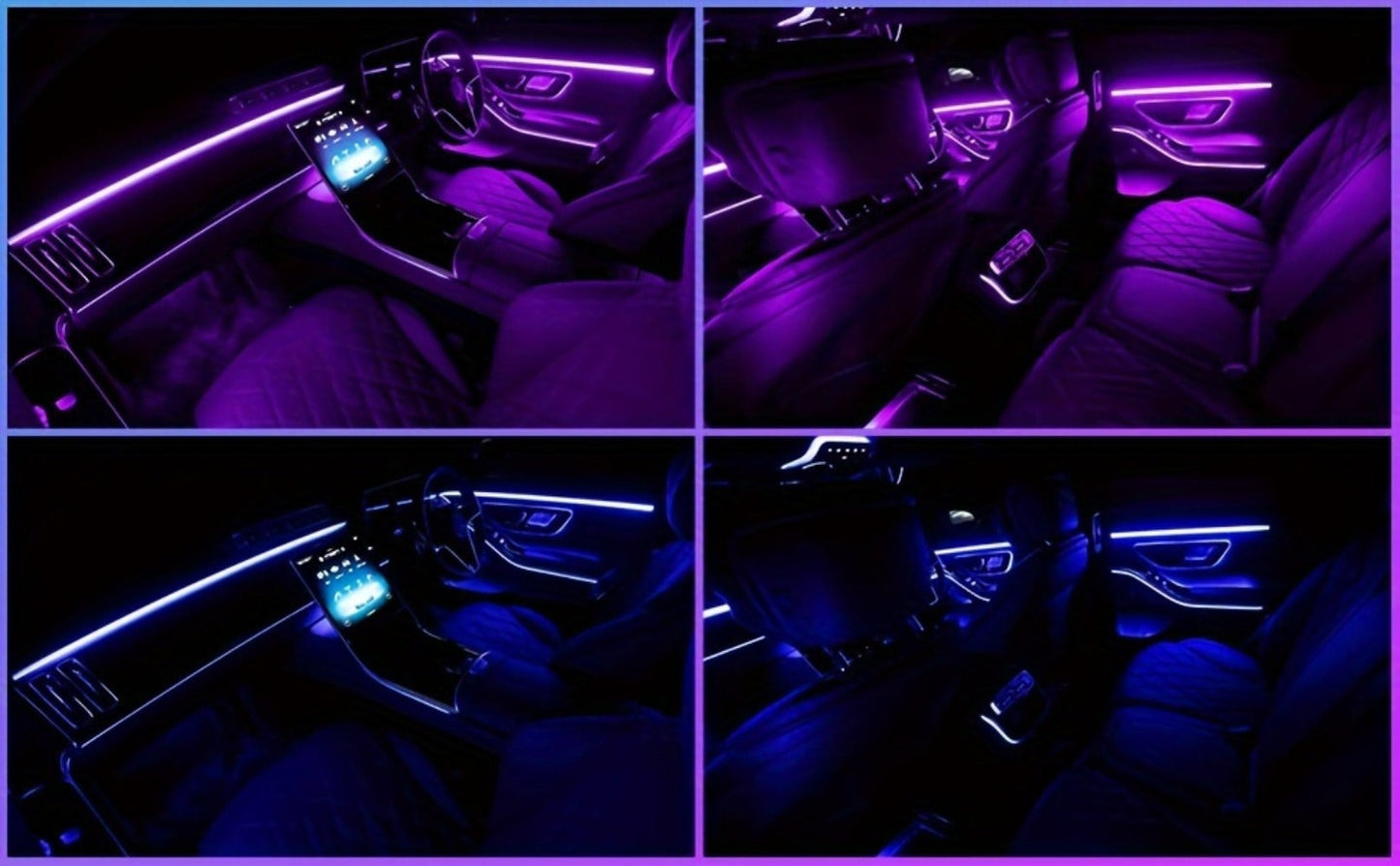 Car Interior Fiber-Style Ambient Light Kit with 5-in-1 Remote or 196.85-Inch App-Control Checkout Options