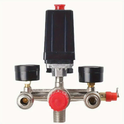 Air Compressor Pressure Switch Manifold Kit with Regulator Gauge Valve Bracket Assembly, Complete Control System for Air Pump