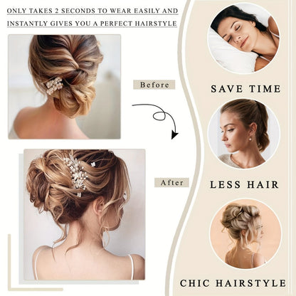 Hair Extensions Curly-Wavy 6-Inch Synthetic Messy Bun with Claw Clip and Seven Color Codes