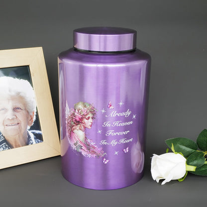 Cremation Urns for Human Ashes Large, Stainless Steel Memorial Urn Holds, Decorative Butterfly Cardinal Fairy Design