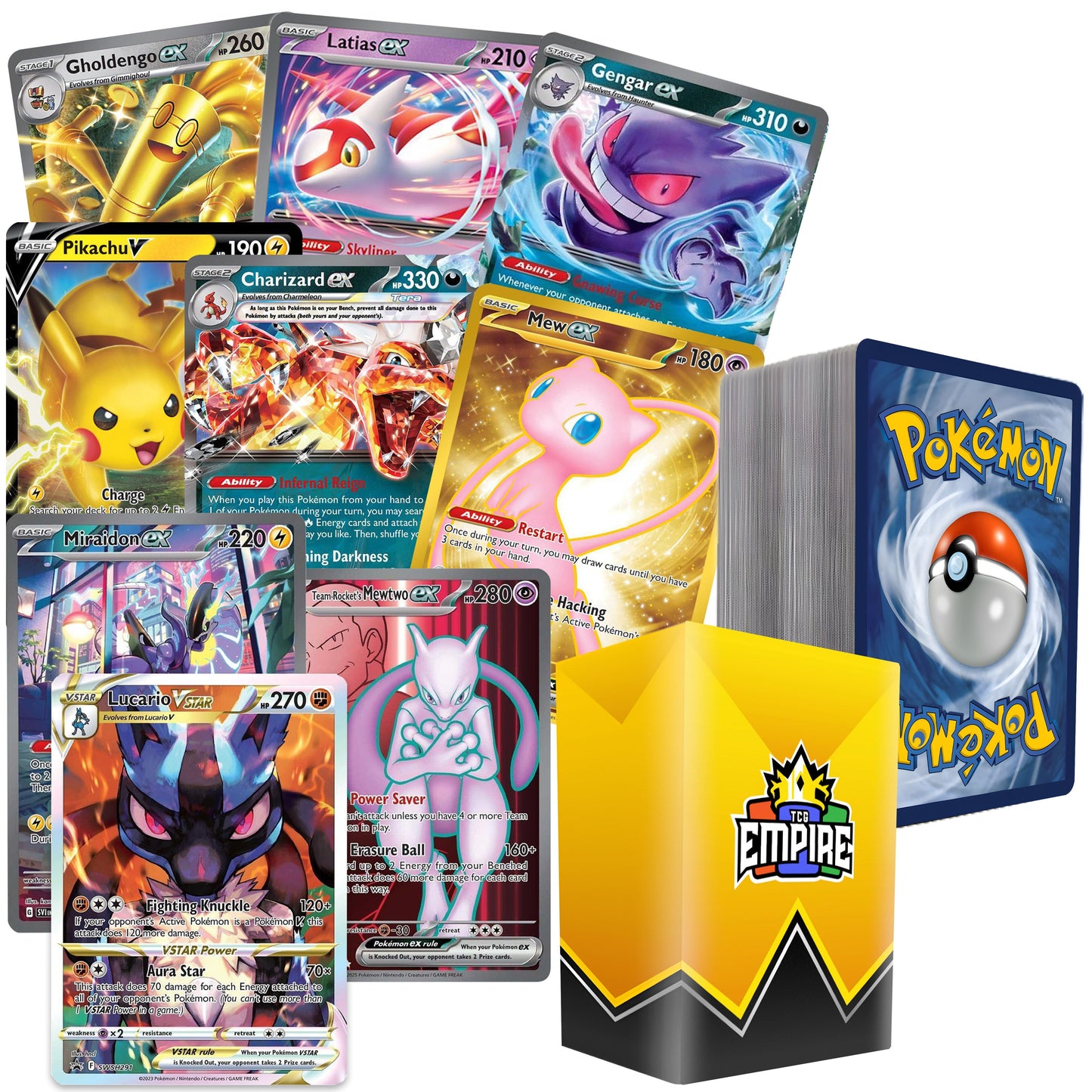 Pokemon Card Bundle 100+ Cards, 2x Ultra Rare EX GX V VMAX Full Art with the Listed Color, Size or Set Options for Everyday Use