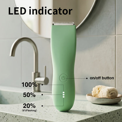 Ceramic-Blade Body Hair Trimmer with IPX6 Rating, Three Guide Guards and Four Color Options