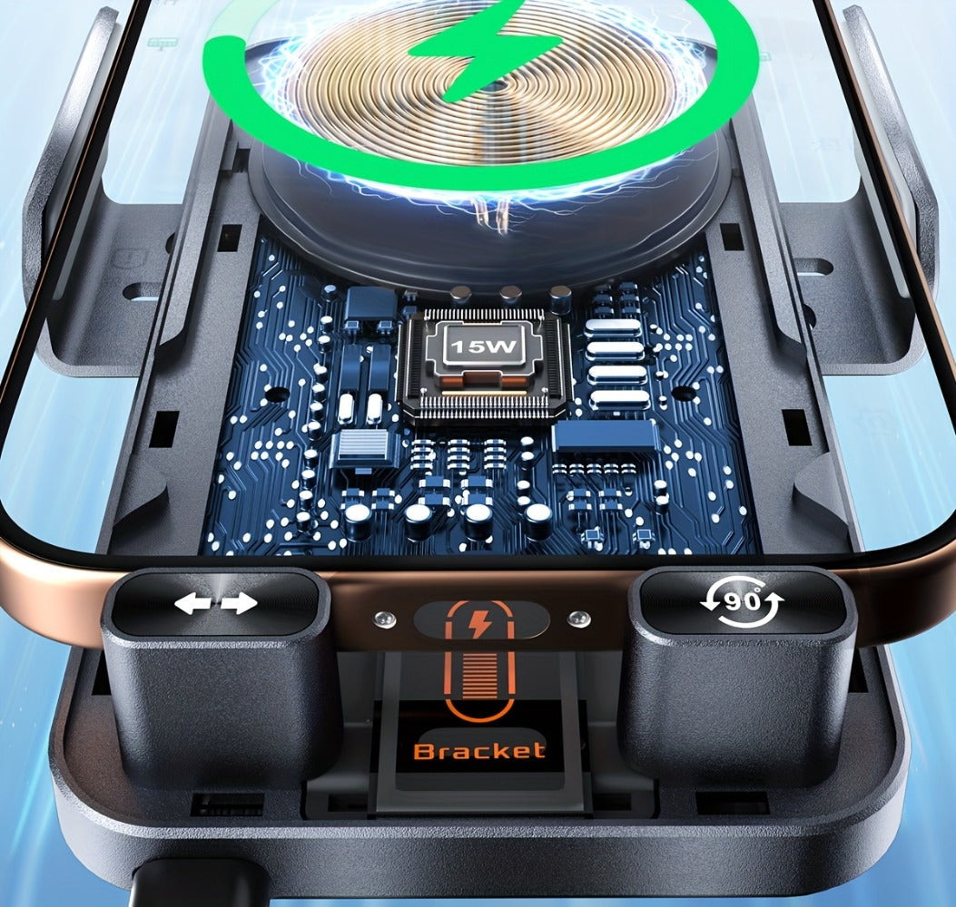 Car Wireless Charger 15W Auto-Align Smart Sensor FOD Detection Auto-Sensing Infrared Clamp 4mm for an Everyday Personal Care Routine