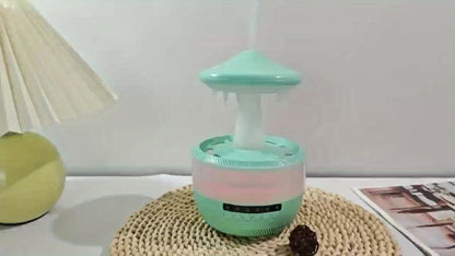 Cool Mist Humidifier with 7-Color Night Light Raindrop Music Design Dual Mist Output 26dB Ultra-Quiet 24H Operation Visible Water Level