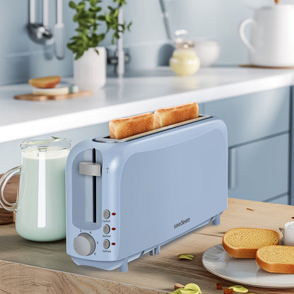 2 Slice Slim Toaster with 6 Shade Settings, Cancel Reheat Defrost Functions, Removable Crumb Tray – Compact 750W Bread Toaster for Kitchen