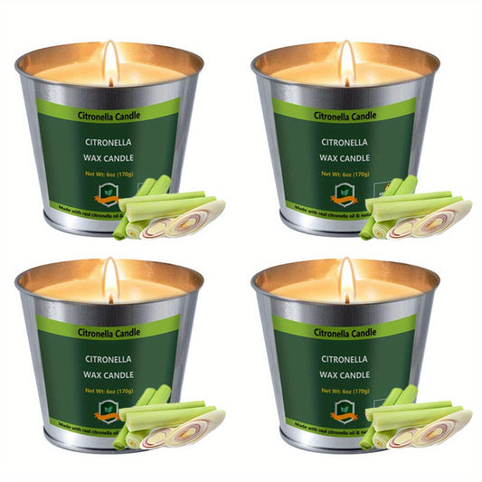 Citronella Candles Set 4 Pack Outdoor Indoor Bug Repellent Candles for Patio BBQ Garden Yard Camping Party Deck Holiday Gift Fall Candles