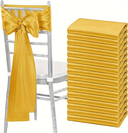 100pcs Satin Chair Sashes Bows for Wedding Banquet Party Event Decoration, 13 Colors, 18×275cm