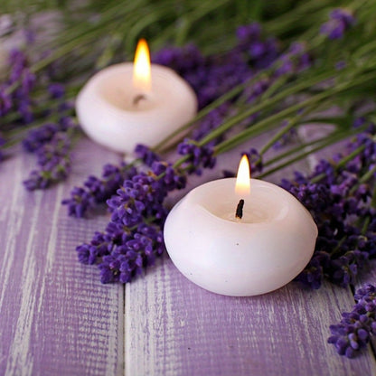 Floating Candles White Set of 42, 1.5 Inch Small Pool Candles, 4- Burn, Wedding Centerpiece, Pool Party