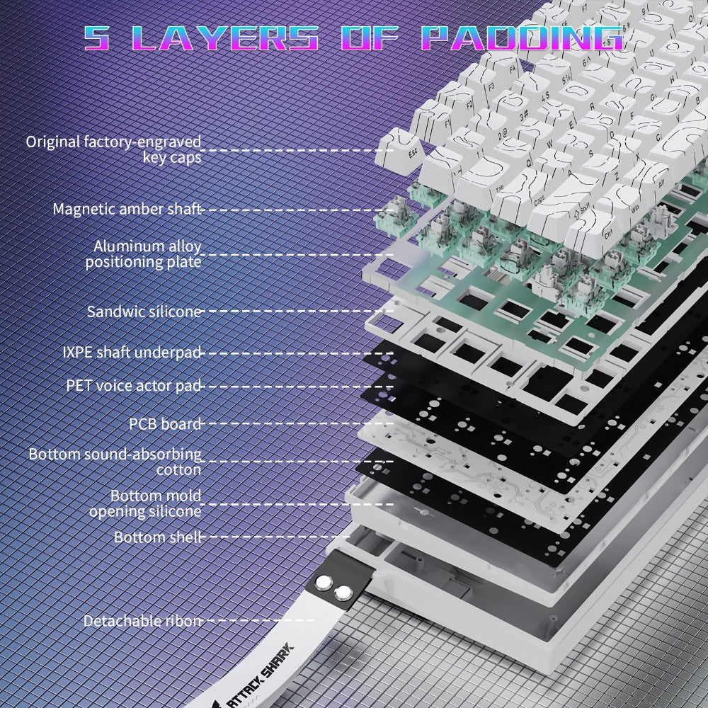 Hall Effect Mechanical Gaming Keyboard Attack Shark R82HE 80%, 0.005mm Rapid Trigger, 8000Hz Polling Rate