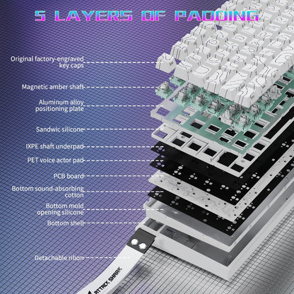 Hall Effect Mechanical Gaming Keyboard Attack Shark R82HE 80%, 0.005mm Rapid Trigger, 8000Hz Polling Rate