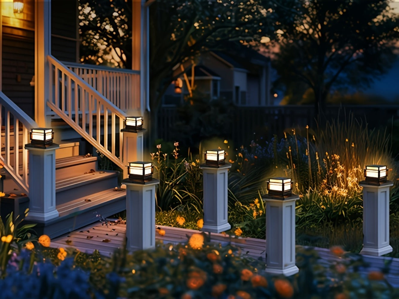 Solar Post Cap Lights for Fence Deck 6 Pack - Outdoor Bright LED for Garden Porch Patio Stair for an Everyday Personal Care Routine
