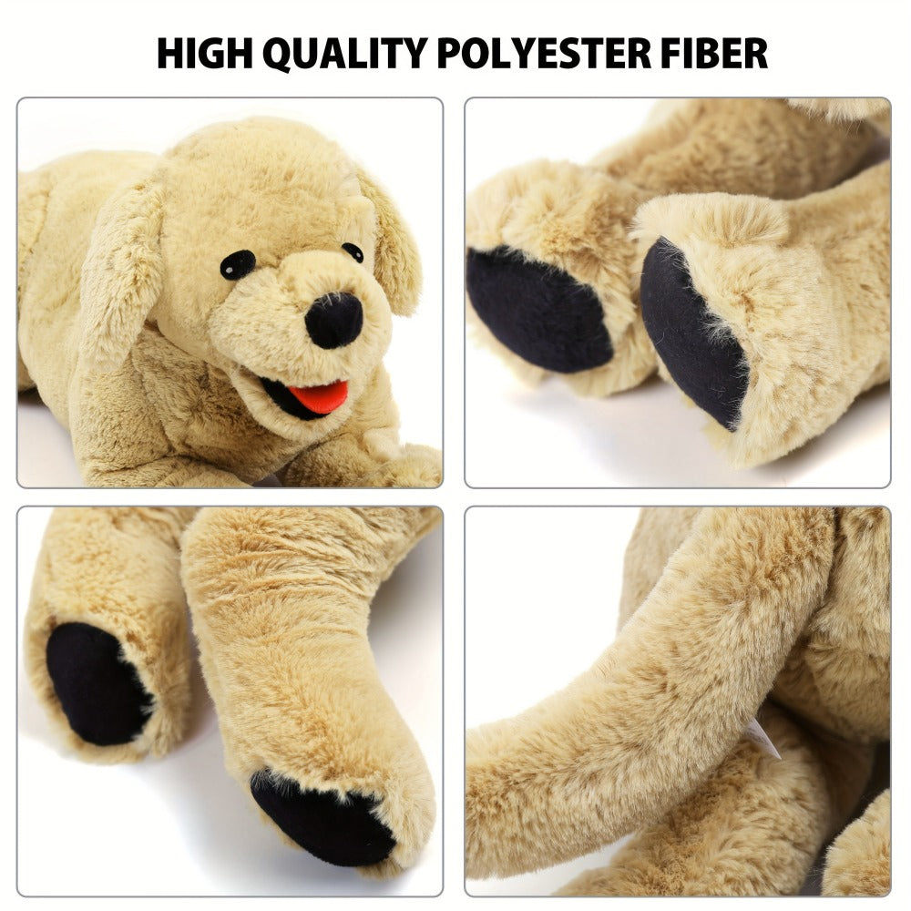 Plush Toy Golden Retriever 21-Inch Lying Puppy with Soft Coat for Large Cuddly Display and Gifting
