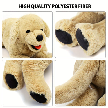Plush Toy Golden Retriever 21-Inch Lying Puppy with Soft Coat for Large Cuddly Display and Gifting