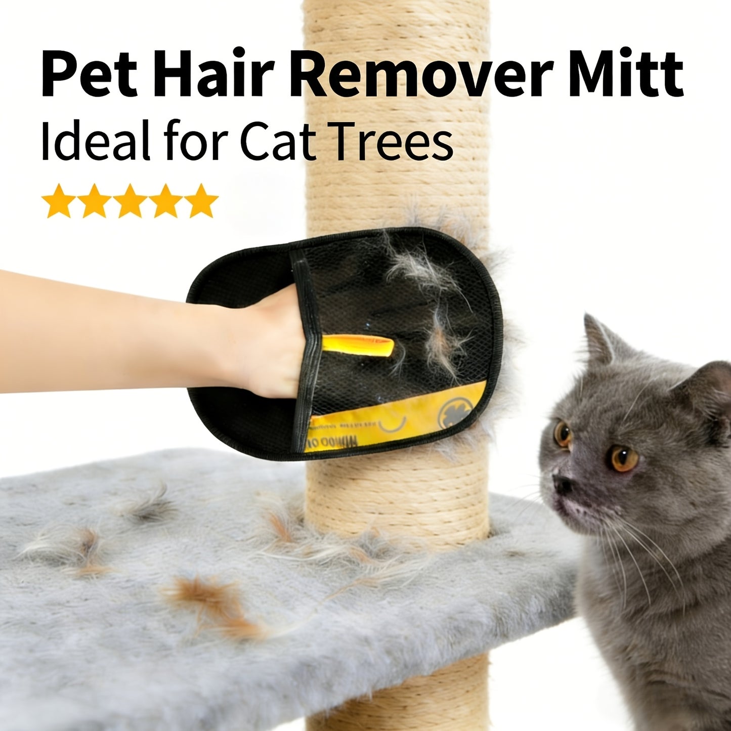 Pet Hair Removal Gloves 4-Pack – Static Elimination Technology, Reusable Lint Remover for Sofa, Bedding, Clothing, Blankets, Cat & Dog Beds