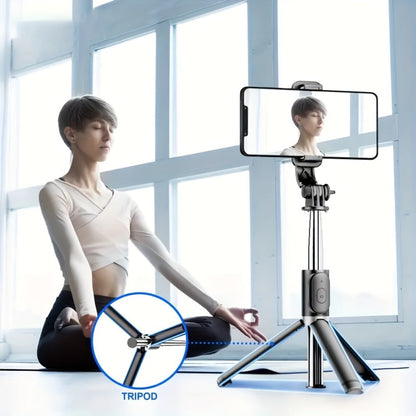 360° Rotating Selfie Stick Tripod 40 Inch Retractable Floor Stand with Wireless Remote & Anti-Shake Base
