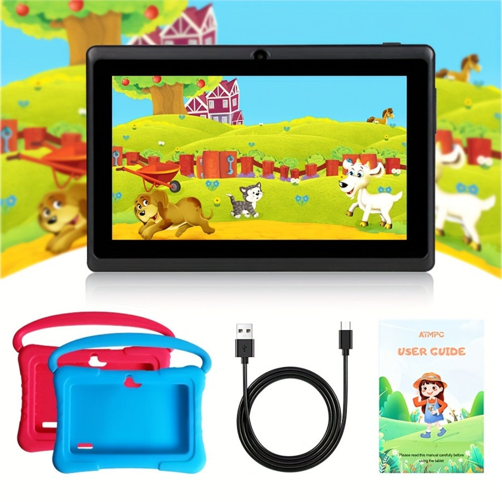 Kids Tablet 7 Inch with Android 14, 2GB RAM, 32GB Built-In Storage, 2.4GHz WiFi and Silicone Case