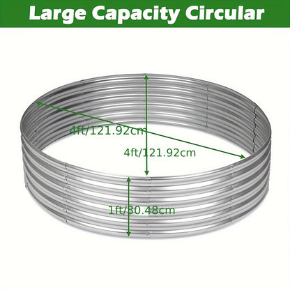 Galvanized Steel Fire Pit Ring Liner for Above Ground Wood Burning, Metal Firepit Insert for Backyard Camping Beach Park Outdoor Patio