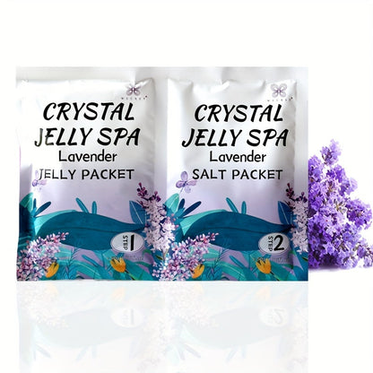 Foot Soak for Dry Cracked Feet Jelly Spa Bubble Bath Salt – Moisturizing Exfoliating Foot Care Treatment, Honey Lavender Lemon & Rose