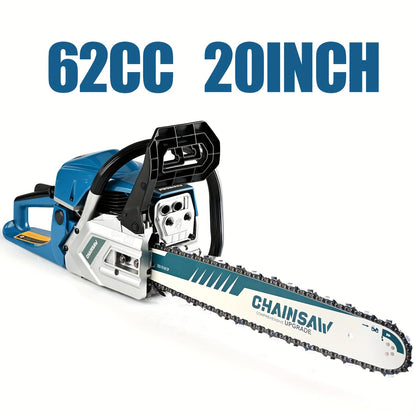 62CC 20-Inch Gas Chainsaw Kit in Five Colors with Bar Cover, Tool Pouch and Fuel Container